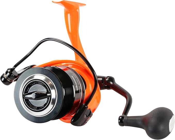 Okuma Cat Slayer Custom Spinning Reel – 6000 Size Catfish Reel with DFD Dual Force Drag, Flite Drive System, UV Reactive Body, Neon Green, CSC-6000NO