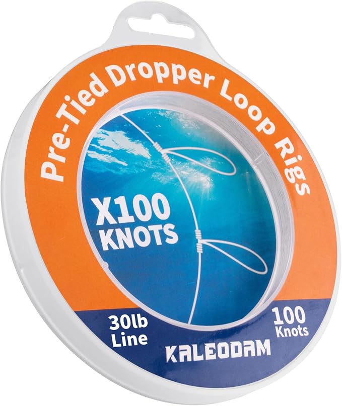 20lb-70lb 100knots Pre-Tied Dropper Loop Fishing Rig, 18" Spacing, 5.5" Loop Size, Ideal for Saltwater & Freshwater Fishing