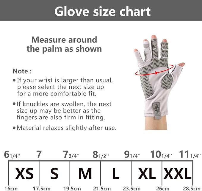 Palmyth UV Protection Fishing Fingerless Gloves UPF50+ Sun Gloves Men Women for Kayaking, Hiking, Paddling, Driving, Canoeing, Rowing