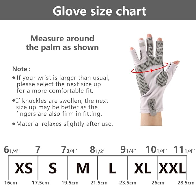 Palmyth UV Protection Fishing Fingerless Gloves UPF50+ Sun Gloves Men Women for Kayaking, Hiking, Paddling, Driving, Canoeing, Rowing