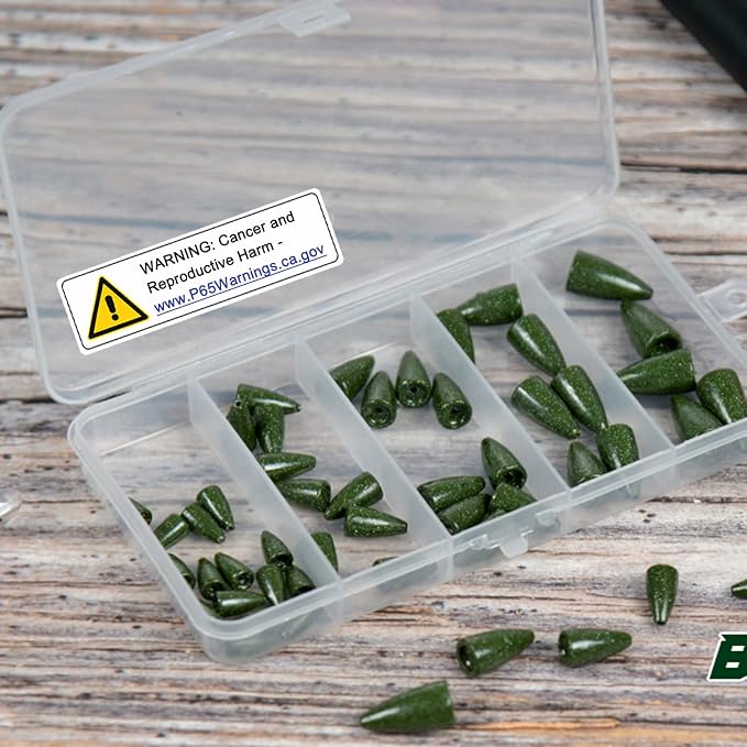 Bullet Fishing Weights Sinkers, 30pcs Worm Weights Fishing Sinkers for Bass Fishing Carolina Rig Texas Rig Slip Sinkers Sliding Fishing Weights Saltwater Freshwater