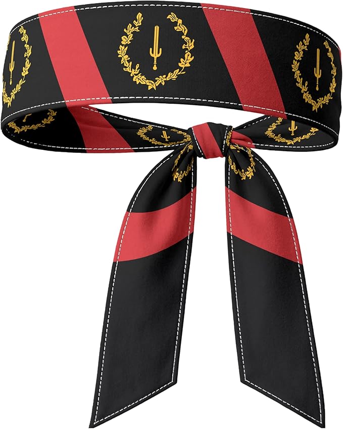 Tie Headband for Women & Men, Flag Patterned Sports Sweatband Head Wrap, Hair Bandana Accessory, 40" x 2.4"