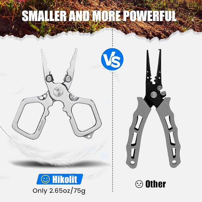 4 inch Fishing Pliers Saltwater, Stainless Steel Fishing Pliers with Split Ring, Fish Hook Remover, Tungsten Carbide Cutters, Fishing Gift for Men