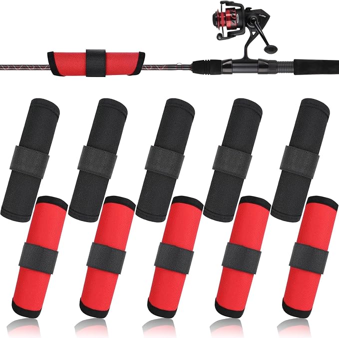 10 Pcs Fishing Lure Wraps - Hook & Lure Protectors Covers for Safe Bait Storage - Rod Covers, Bait Shield with Hook and Loop Fastener - Fishing Accessories