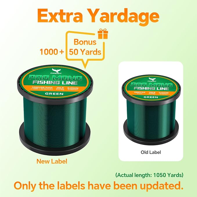 Pro Monofilament Fishing Line with Knot Instruction Cards for Multi Purpose Cost Effective, Strong Yet Thin Nylon String for Big Fishes, Tangle-Free & UV Resistant, 15/20/30/50/80LB
