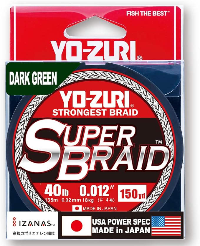 Yo-Zuri SuperBraid Dark Green 150 Yards Superbraid Fishing Line
