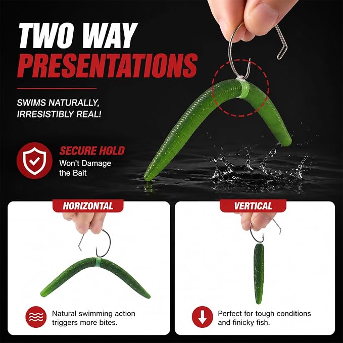 Eupheng Wacky Rig Worm Pliers,Wacky Rig Tools Soft Bait Pliers for 4" Senko,6.8" Flick Shake,Trick Worm,Fishing Worm Rig Kits,Clip Baits Utensil