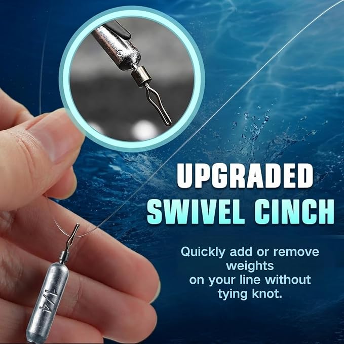 Drop Shot Fishing Weights, Lead Sinkers, 1/8oz, 3/16oz, 1/4oz, 3/8oz, 1/2oz, for Bass Fishing, Drop Shot Rig, Wacky Rig, Finesse Fishing