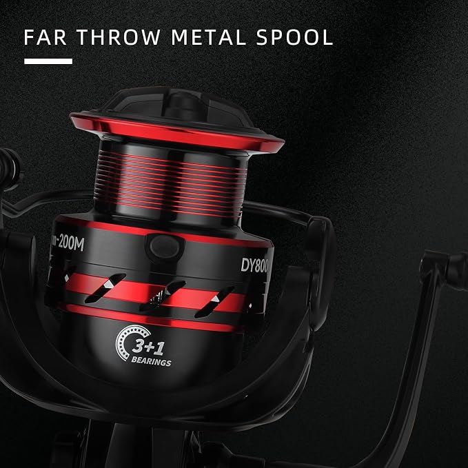 HAUT TON Spinning Reel 8000/9000/13000/15000, 3+1BB Full Metal Surf Fishing Reels,4.5:1Gear Ratio 44lbs Max Drag Medium/Heavy Long Casting Inshore&Offshore Saltwater Fish