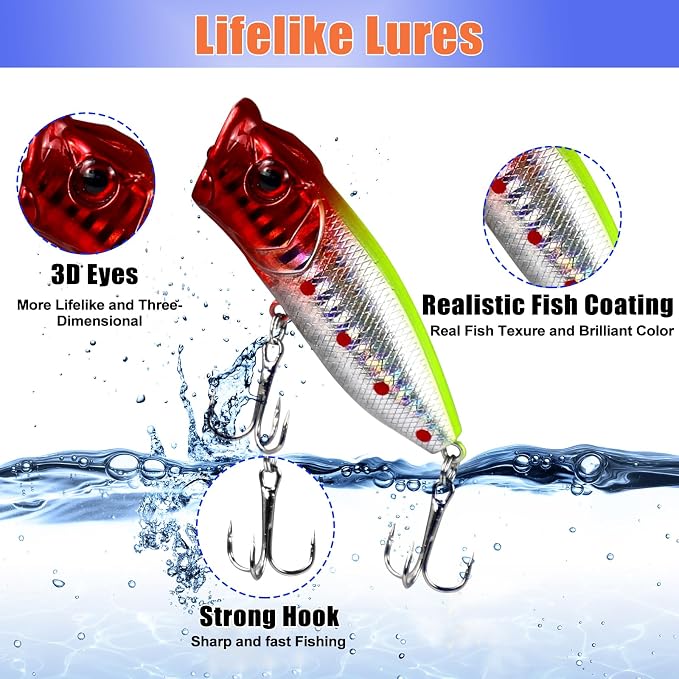 Gifts for Teen Boys, Teenage Boy Graduation Gifts for 10 11 12 13 14 15 16 17 18 Years Old, Tween Boys Toy Gift Ideas, Son Brother Boyfriend Birthday Gifts, 24 PC Fishing Lure Accessories