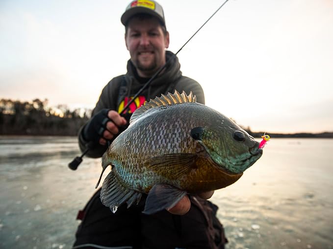 Northland Fishing Tackle Impulse Rigged Tungsten Bloodworm Jig for Ice Fishing Panfish, Assorted Sizes and Colors