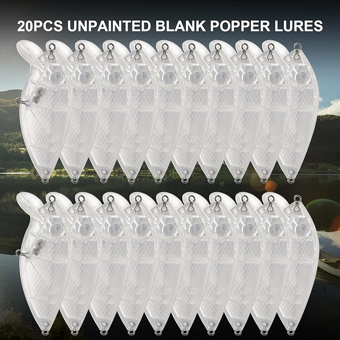 10pcs/20pcs Fishing Blanks Lures Kit Fishing Topwater Unpainted Swimbait Unpainted Crankbaits Hard Baits DIY Lure for Bass Salmon Trout Saltwater and Freshwater