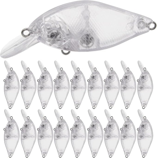 10pcs/20pcs Fishing Blanks Lures Kit Fishing Topwater Unpainted Swimbait Unpainted Crankbaits Hard Baits DIY Lure for Bass Salmon Trout Saltwater and Freshwater
