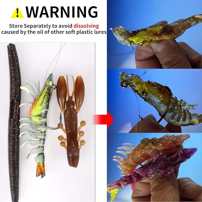 TRUSCEND Duramax Pre-Rigged Fishing Lures with BKK Jig Hooks, 10X Tear-Resistant TPE Soft Swimbaits for Bass Striper Trout Crappie Walleye Grouper, Lifelike Fishing Baits for Saltwater and Freshwater
