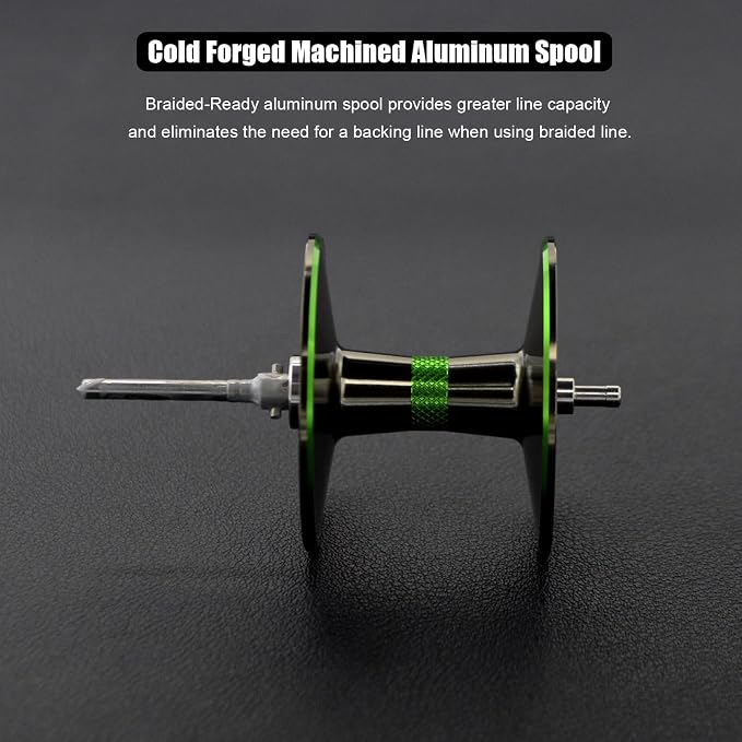 Carbon 380 Baitcasting Fishing Reel, 7.2:1 Gear Ratio, Up to 39 Lbs Max Drag, Magnetic Brake, Lightweight Carbon Fiber Frame and Side Covers, Deep Spool Large Capacity Saltwater Casting Reel