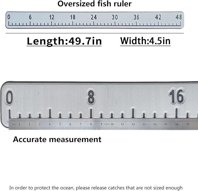 Fish Ruler for Boat 40"/48" with Backing Adhesive Fish Measuring Sticker Foam Fish Measuring Board for Fishing Boat, Cooler, Kayak, Yacht Fish Ruler Boat Accessories