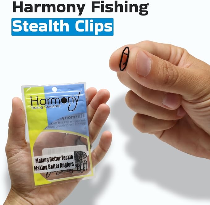 Harmony Fishing Stealth Clips (25 Pack) [Black Stainless] (Ultra-Strong, Fast-Swapping Universal Power Snaps for Fishing Lures)