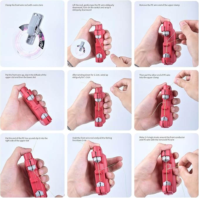 Electric Knot Assist,Fishing Knot Tying Tool, Electric Fishing Knot Tying Tool, Stainless Steel Fishing Hook Tier Fishing Line Knot Tying Tools