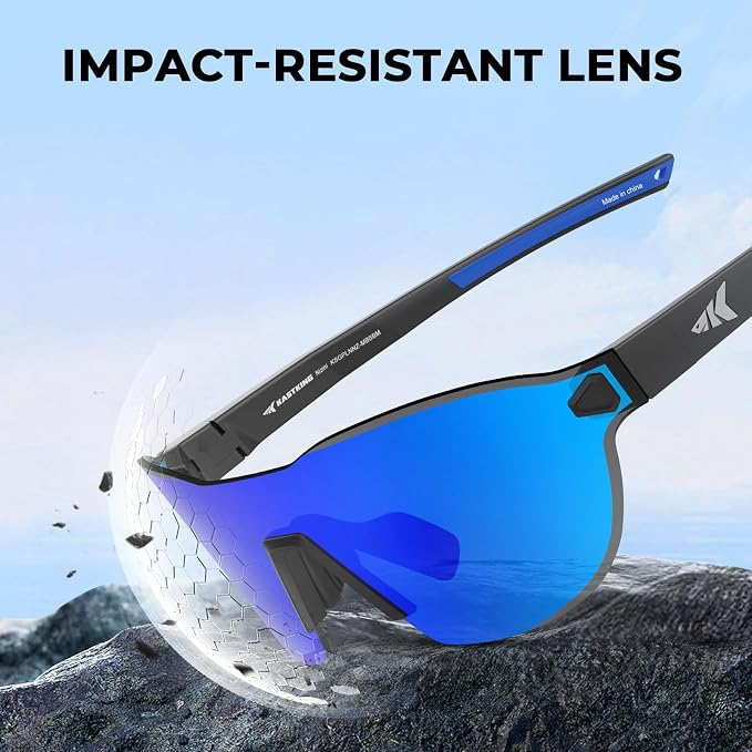 KastKing Nizini Polarized Sports Fishing Sunglasses, With PuriVex Protective Lens Coating, Rimless Wrap Design, Men Women
