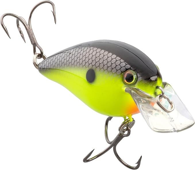 Strike King (HCKVD1.5E-432) KVD Elite 1.5 Squarebill, Shallow-Running Crankbait, Silent Hunting Action, 3/8-Ounce, Dives 3 to 6-Feet, Size 4 Mustad Triple Grip Treble Hooks, Chartreuse Baitfish