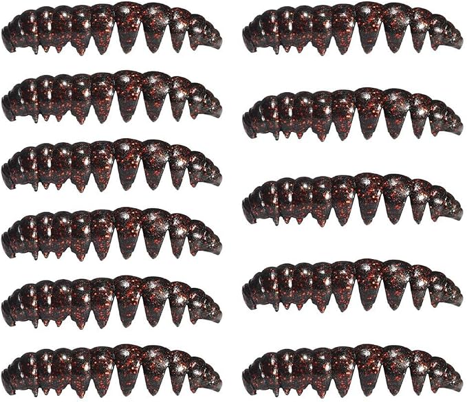 Soft Fishing Worm Baits TPR Segment Body Floating Lures for Freshwater Saltwater Bass Trout River Sea Fishing Gear 11pcs Set(white)