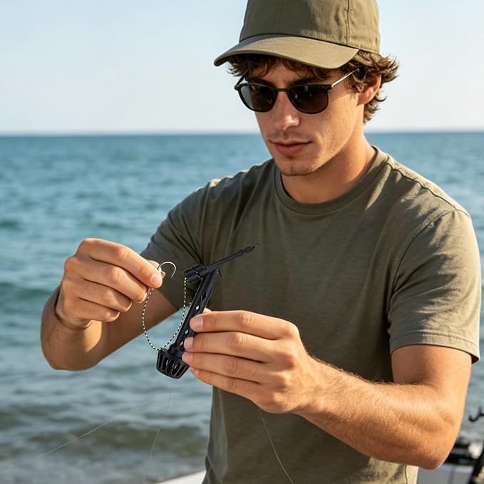 Fly Fishing Magnetic Fly Threader, Fly Fishing Knot Tying Assist Tool for Tippet, Quick Rig Fishing Accessory Works with Most Hooks & Styles