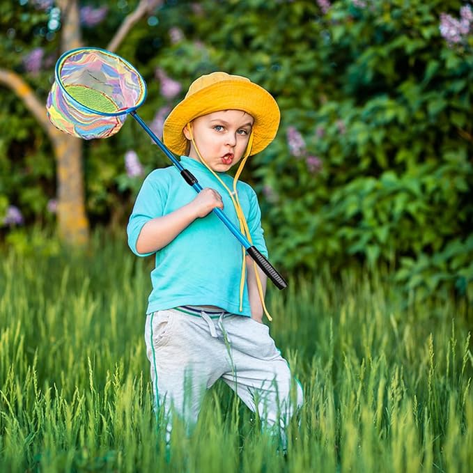 Fishing Nets with Bucket Fishing Retractable Landing Net Lightweight Aluminum Pole with Non-Slip Handle for Catch and Release and Release Frogs Butterfly Youth Outdoor