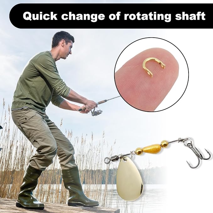 120 Pcs Fishing Clevis Spinner Blade for Lure Making Spinnerbait Parts Accessory Spinner Clevis Easy Spin Fishing Spinners Clevises U-Shaped Brass Links Freshwater Saltwater