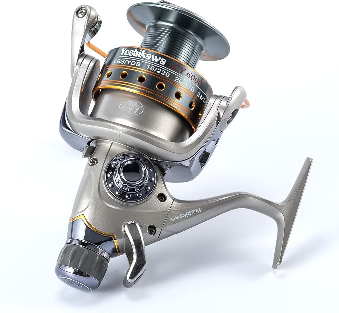 Yoshikawa Baitfeeder Spinning Reel Fishing 5.5:1 11 High Power Stainless Ball Bearings 30Lb Drag Right Left Hand Saltwater Freshwater Reversible Front Rear Drag Live Liner 3000-6000