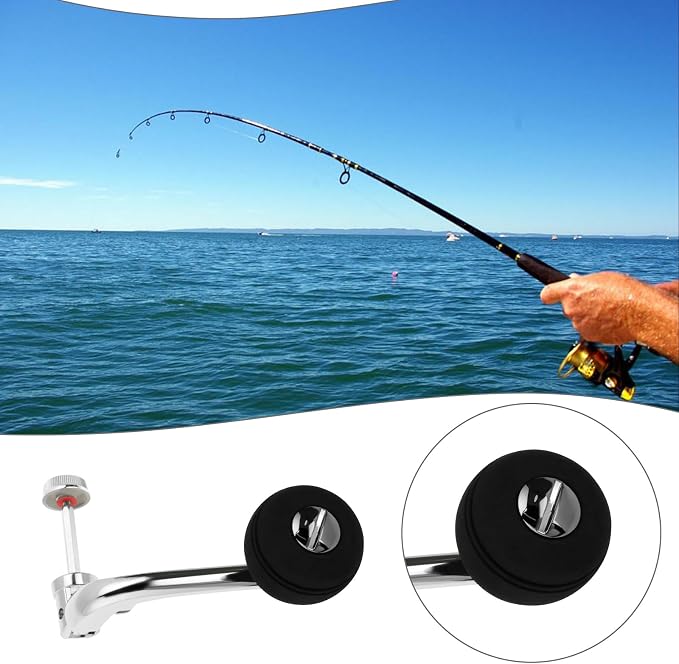 3PCS Fishing Reel Handle Aluminum Alloy with EVA Knob Fishing Spinning Reel Handle for 1000-7000 Series Spinning Reel 3 Size Silver