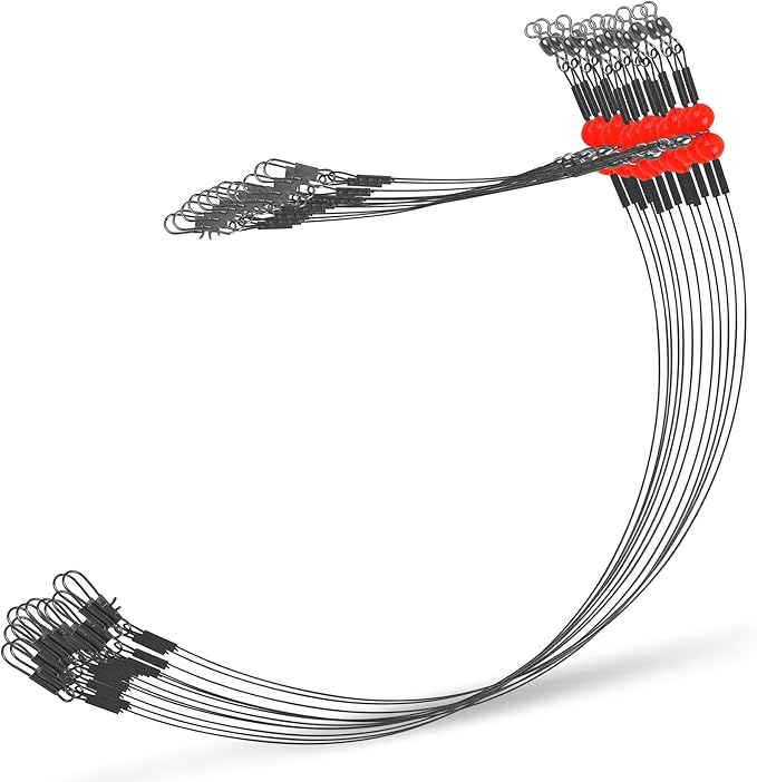 Fishing Leaders Saltwater Tackle Rig Surf Fishing Rigs with Swivel Snaps High Strength Wire Leader Bottom Rigs Fishing Gear Equipment for Lures Bait Hooks