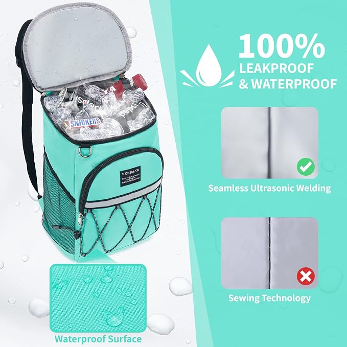 Backpack Cooler Backpack 26 Cans Insulated Leak Proof for Women Men Beach Camping Picnic Fishing Hiking Lunch Backpack Waterproof Cooler