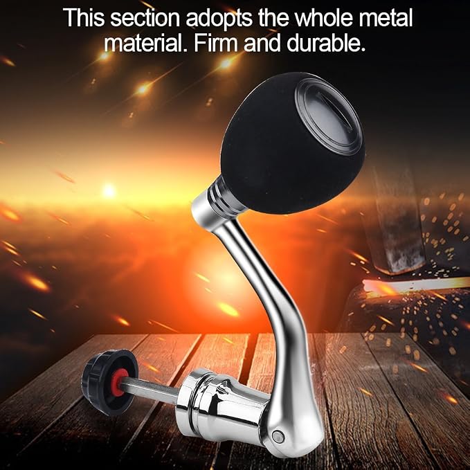 Tbest Fishing Spinning Reel Handle Metal Rocker Arm Reel Replacement Power Handle Grip