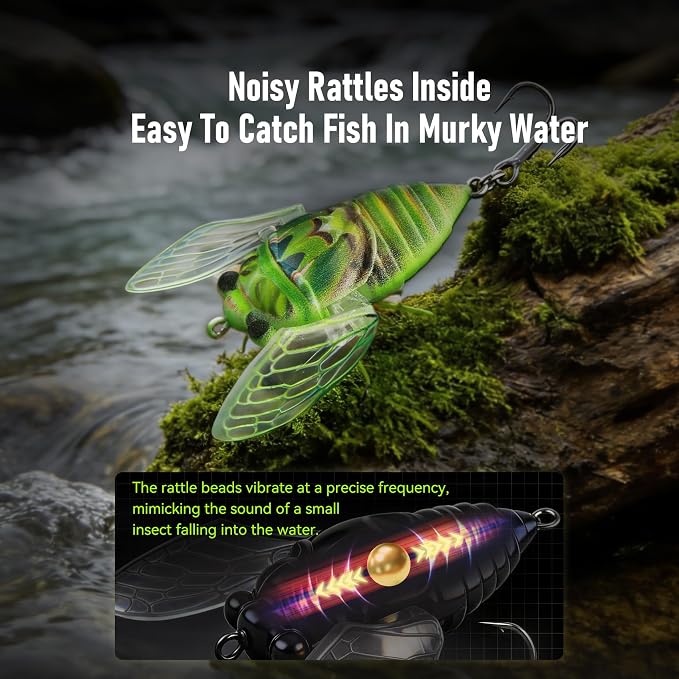 KINGDOM 3PCS Topwater Fishing Lures for Bass Whopper Popper Fishing Lure for Bass Catfish Pike Perch Floating Pencil Bait with Propeller Tail Freshwater/Saltwater