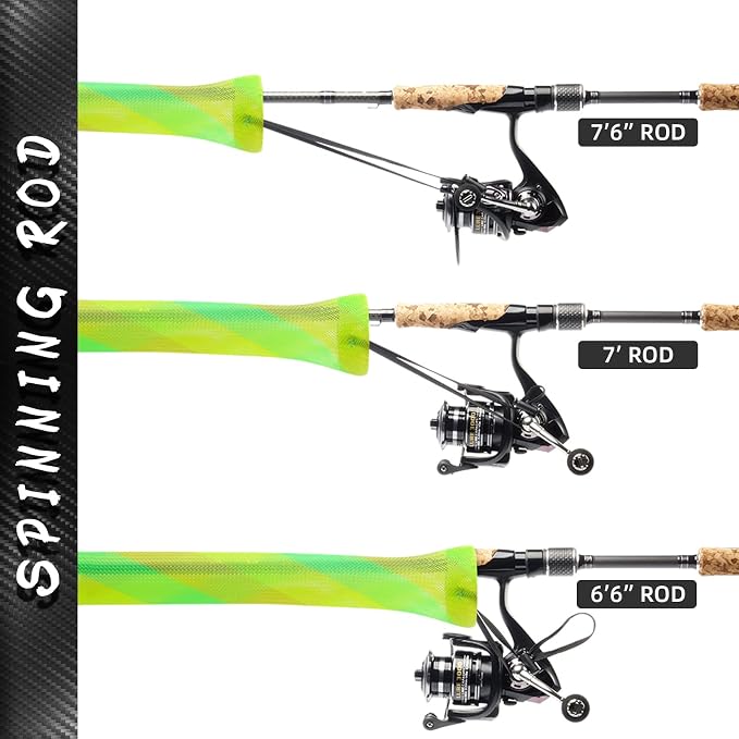 SF Fishing Rod Sock Fishing Rod Sleeve Rod Cover Braided Mesh Rod Protector Pole Gloves Fishing Tools for Spinning Fishing Rod,Casting Rod,Musky Rod, Ice Rod, Fly Rod, Spey Rod