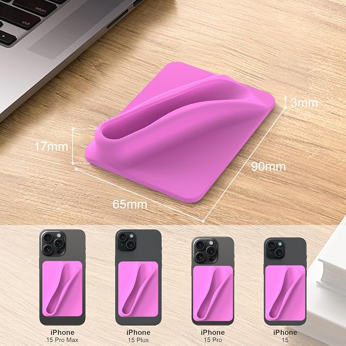DOB SECHS Silicone Lip Holder for Cell Phone Lipstick Lip Glaze Phone Case Adhesive Back Stick On Holder for iPhone and Android Smartphone, Rose Red