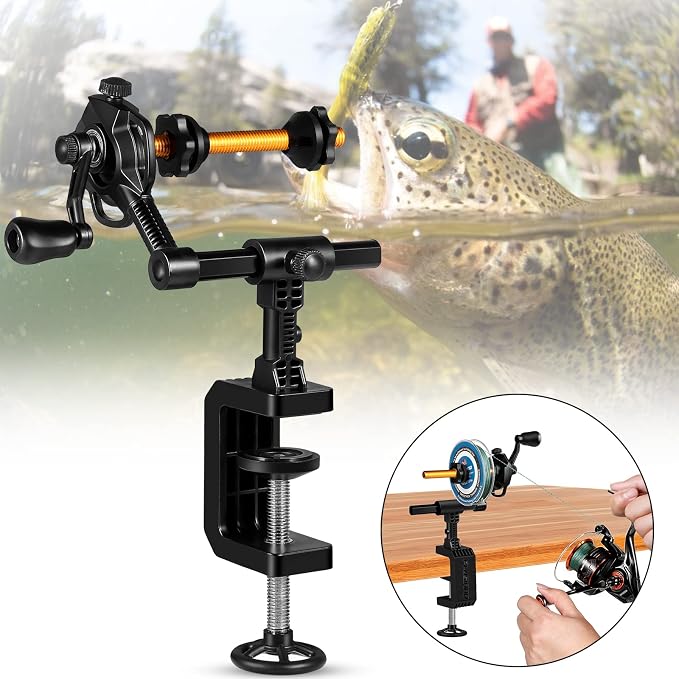 PLUSINNO Fishing Line Spooler For Fishing Reels, Fishing Gear And Equipment Gift For men With Unwinding Function Versatile for Thick & Thin Rods, Works with Spinning Reel, Cast Reel Without Line Twist