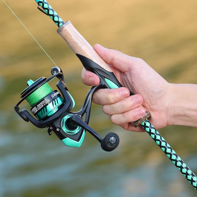 Sougayilang Fishing Rod Combo, Fast Action 2 Pieces Fishing Pole with Spinning Reel for Saltwater and Freshwater