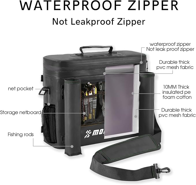 MORXPLOR Kayak Cooler,Waterproof Kayak Seat Back Cooler for Kayaking,Kayak Accessories Cooler Bag,Protable Ice Chest,Beach Cooler,Travel Cooler for Camping or Lunch Bag