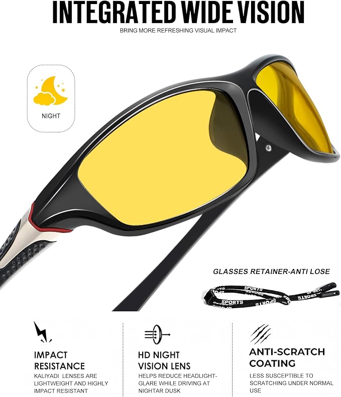 KALIYADI 4 Pack Polarized Sunglasses-Men Sports Sun-glasses: Mens Sunglasses UV Protection for Fishing Driving Cycling