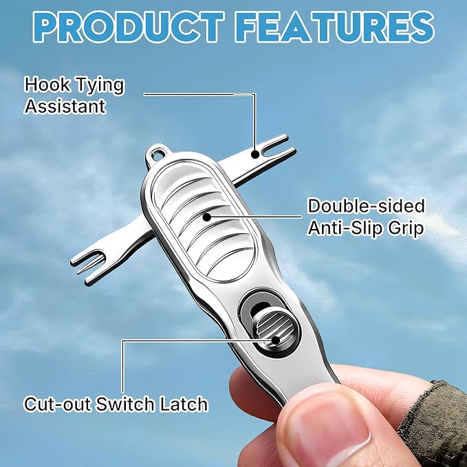 3-in-1 Portable Fishing Line Cutter with Retractor,Mini Stainless Steel Clippers with Retractable Zinger, Universal for Monofilament, Fluorocarbon & Braided Lines,Fly Tying Scissors for Men