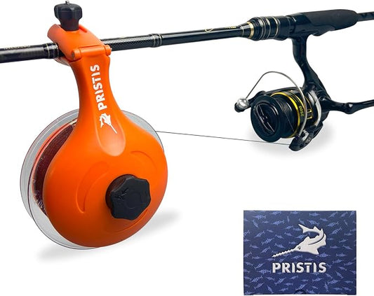 Pristis Fishing Line Winder, Reel Spooler with Unwinding System, Spool Holder with Handhold & Clamps, Anti-Twist Spooling Station, Adjustable Versatile Accessories for Baitcasting and Spinning Reel