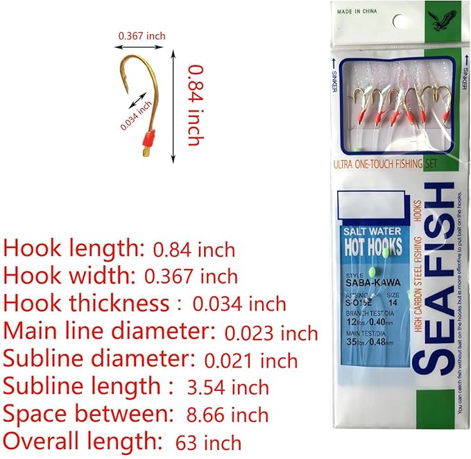 36-Piece Luminous Sabiki Rigs - Fishing Lures with Sharp Hooks for Freshwater & Saltwater