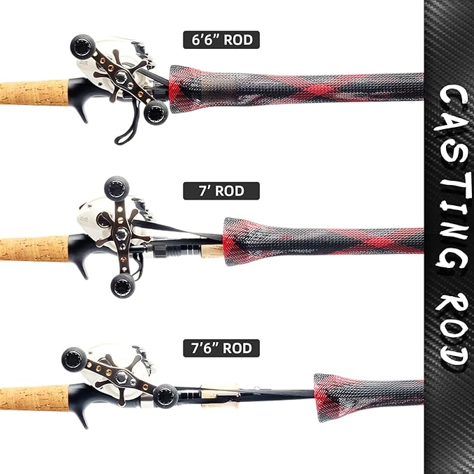SF Fishing Rod Sock Fishing Rod Sleeve Rod Cover Braided Mesh Rod Protector Pole Gloves Fishing Tools for Spinning Fishing Rod,Casting Rod,Musky Rod, Ice Rod, Fly Rod, Spey Rod