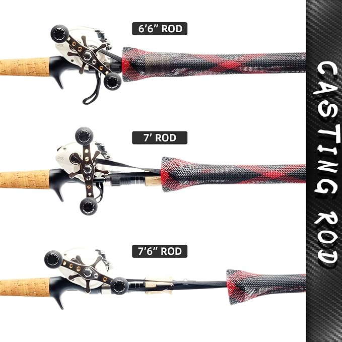 SF Fishing Rod Sock Fishing Rod Sleeve Rod Cover Braided Mesh Rod Protector Pole Gloves Fishing Tools for Spinning Fishing Rod,Casting Rod,Musky Rod, Ice Rod, Fly Rod, Spey Rod