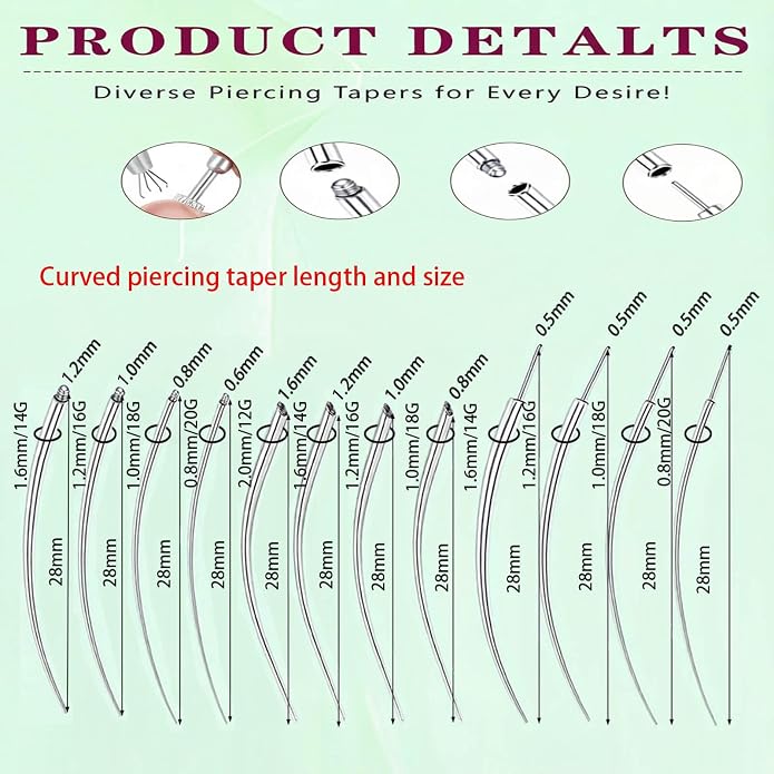 Uni-J Piercing Taper Ball Grabber Tool for Changing Jewelry - 14G 16G 18G 20G Threadless/Internal thread/External Thread Stretching Kit for Ear/Nose/Navel/Nipple/Lip/Eyebrow/Tongue