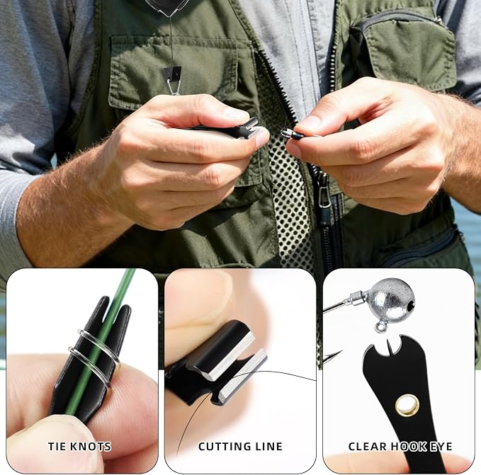 Fishing Fly Fishing Zinger Retractor, Fishing Knot Tool,Line Clipper Retractor for Fly Fishing, Freshwater Saltwater Angler Accessories Lightweight Durable Design