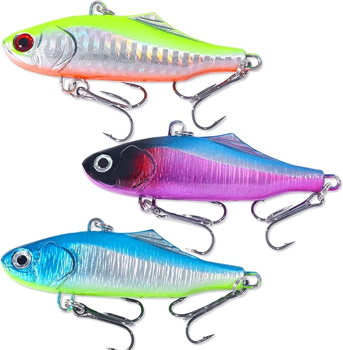 Lipless Crankbait, Rattle Trap Fishing Lures for Freshwater Saltwater, Lipless Crankbaits for Bass Fishing Lure Set for Bass Trout Walleye Redfish Pike, 5pcs with Box