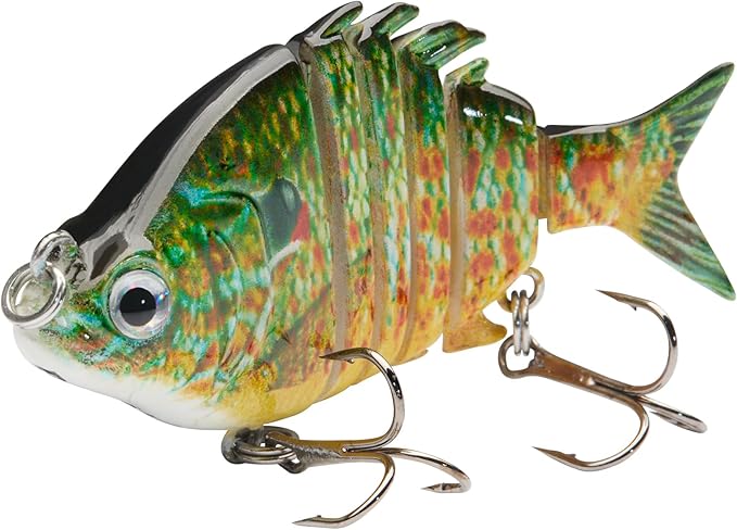 Bassdash SwimPanfish 0.34oz Hard Swimbaits Multi Jointed Topwater Trout Bass Fishing Crank Lure for Freshwater and Saltwater