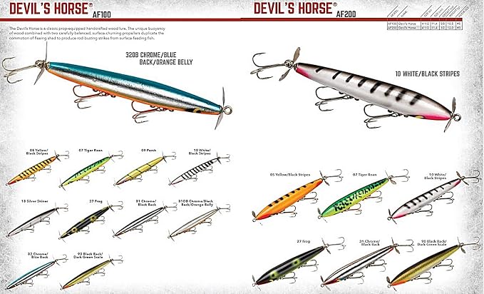 Smithwick Lures Devil's Horse Propeller Topwater Fishing Lure - Mimics Fleeing Shad